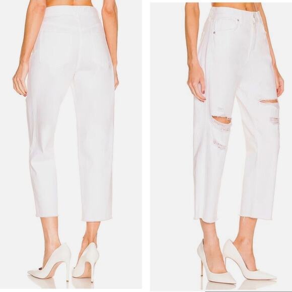 VERONICA BEARD Women’s White Blake Crop Classic Straight High Rise Jeans - Picture 1 of 13